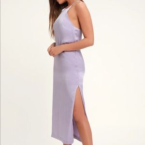 NWT Lulus Savona Lavender Satin Midi Dress